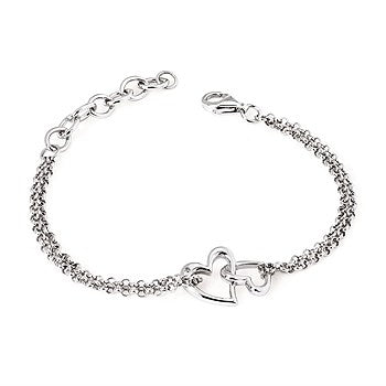 Round Brilliant Diamond Heart Bracelet