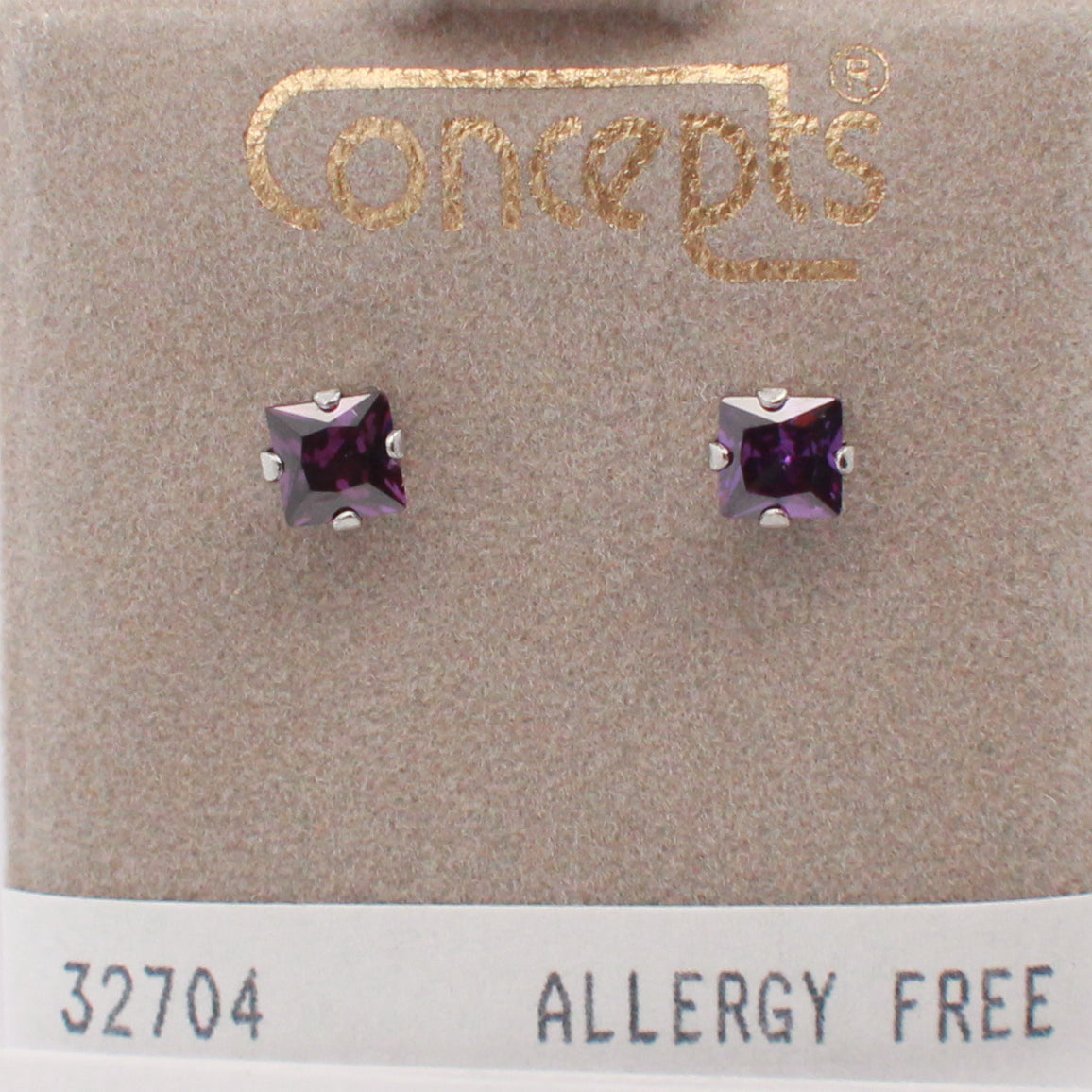 Surgical Stainless Steel Black Princess CZ Stud
