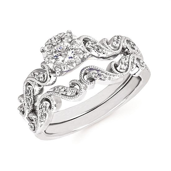 3/8 Cttw. Cluster Wedding Set
