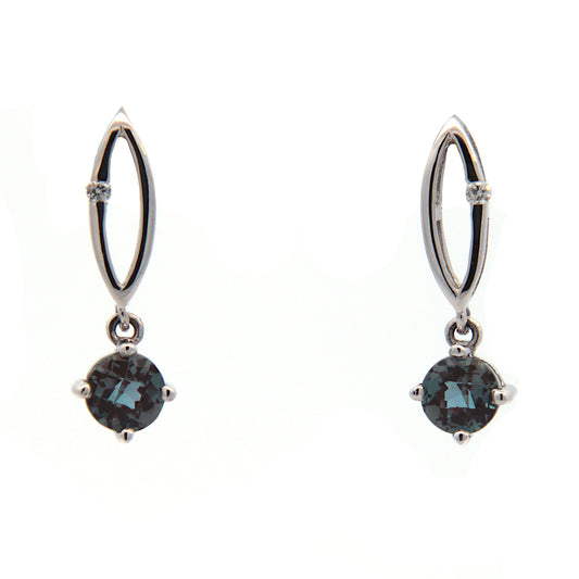 Round Alexandrites Dangle Earrings