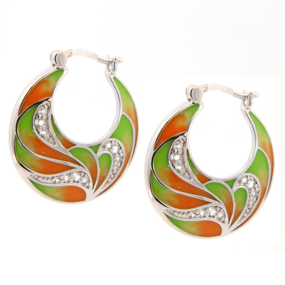 Round Topazes Hoop Earrings