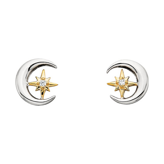 Round Topazes Accented Stud Earrings