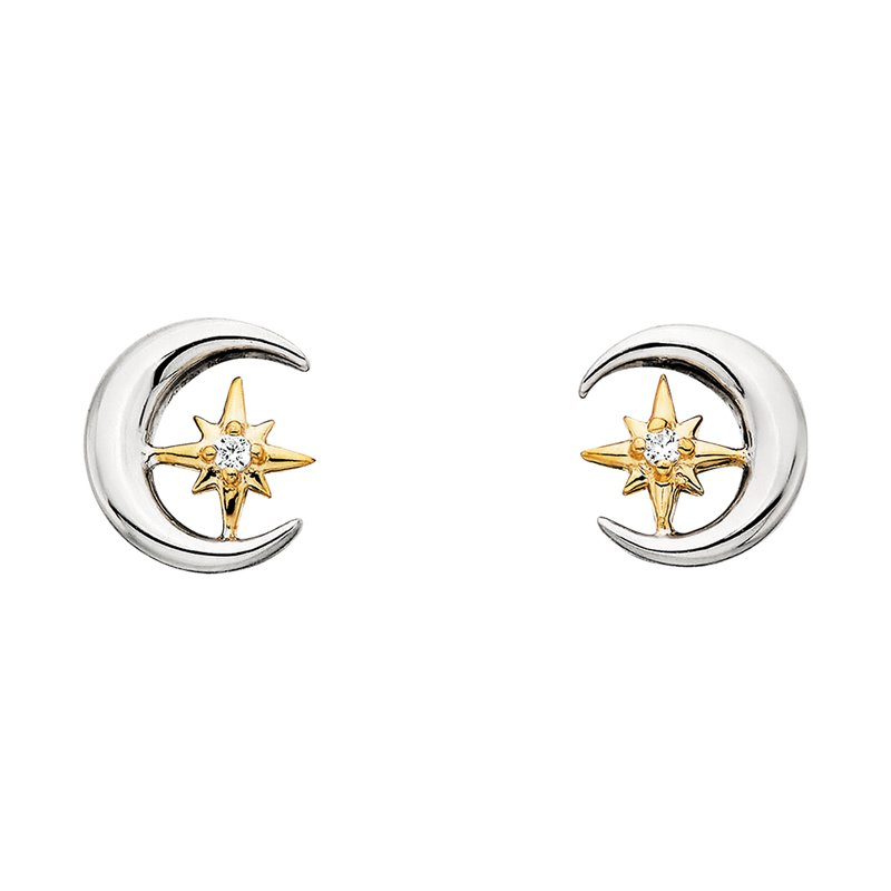 Round Topazes Accented Stud Earrings