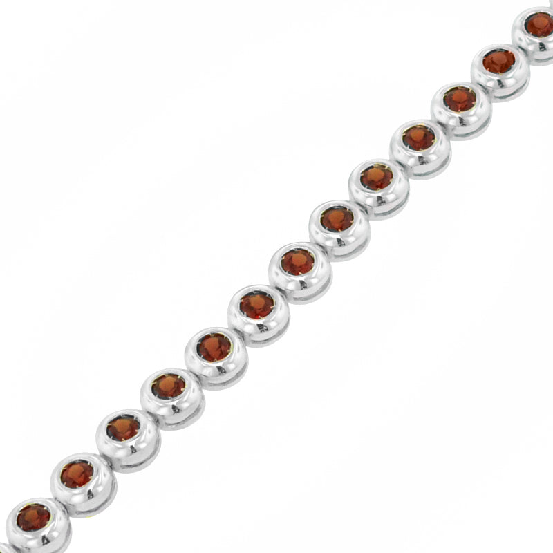 Round Garnets Link Bracelet