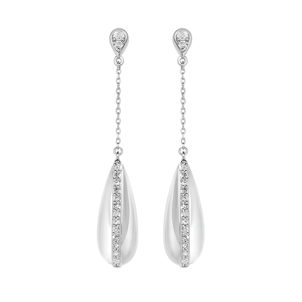 Round Diamonds Dangle Earrings
