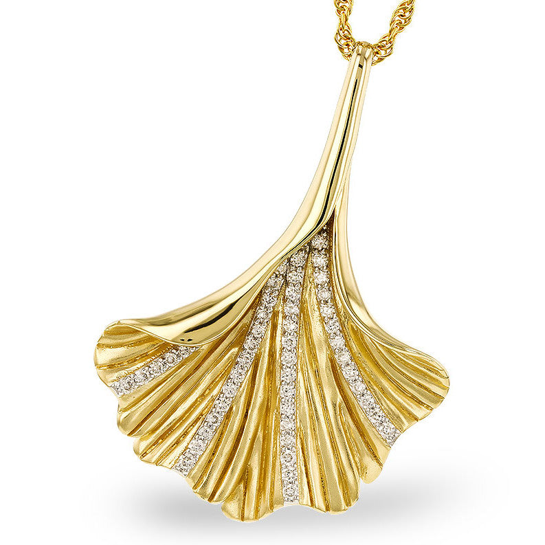 1/5 Cttw. Ginkgo Leaf Pendant