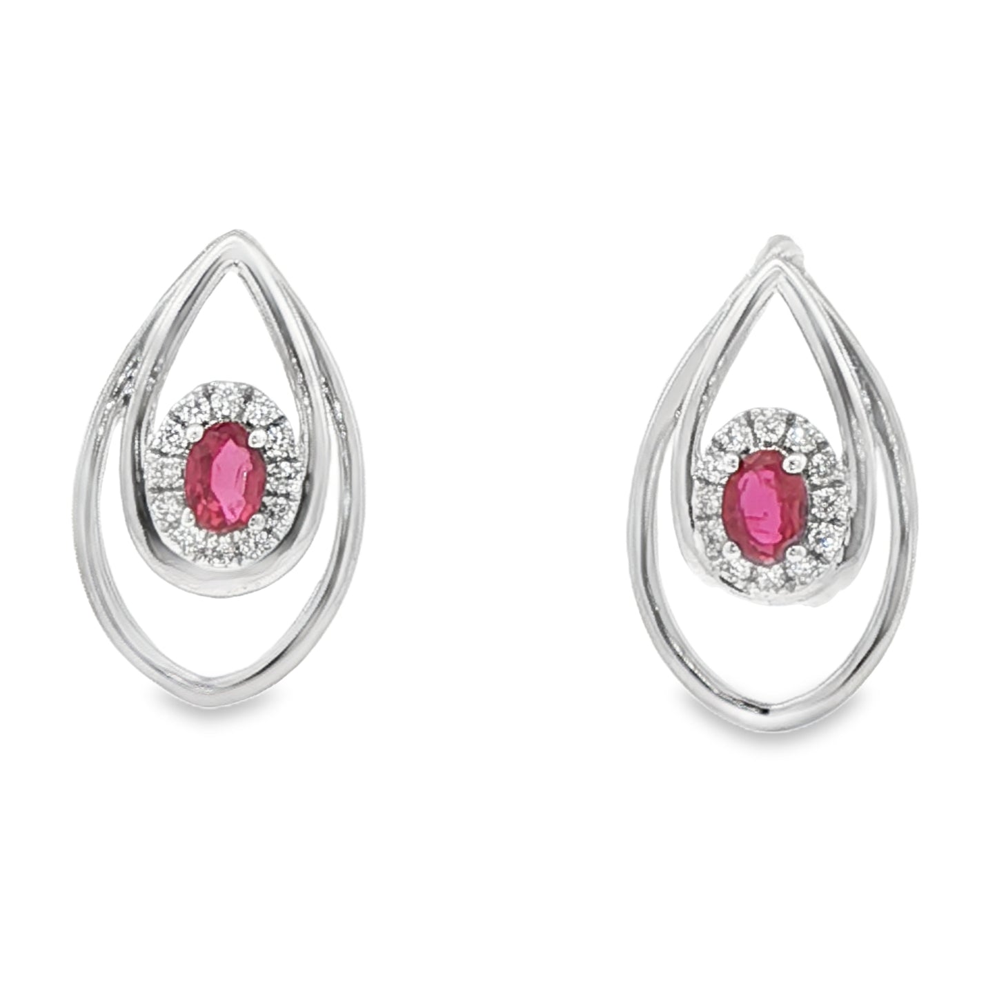 1/10 Cttw. Rubies Tear Drop Earrings