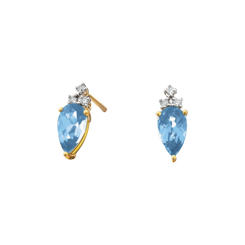 Pear Topazes Accented Stud Earrings