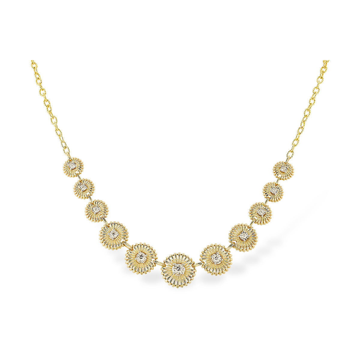 1/5 Cttw. Diamonds Sunburst Floral Necklace