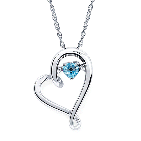 4mm Blue Topaz Pendant Birthstone