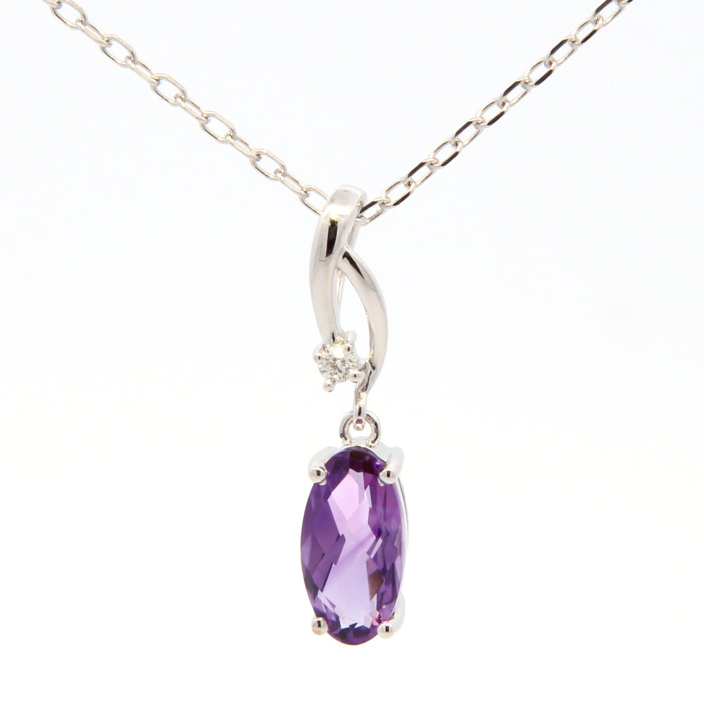Oval Amethyst Dangle Pendant