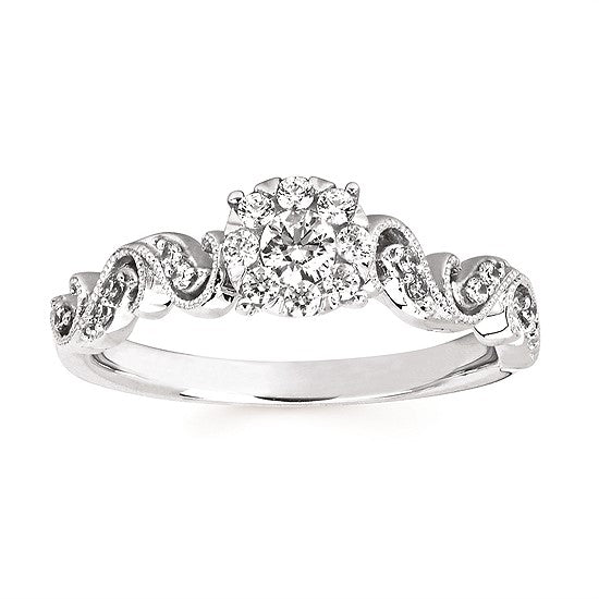3/8 Cttw. Cluster Wedding Set