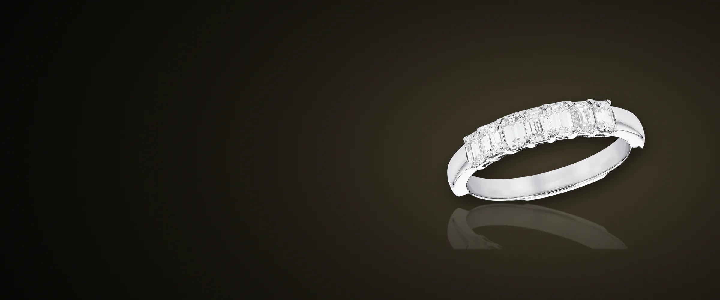 Diamond anniversary band in 14 karat white gold