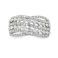 1.0cttw Modern Woven LAB Diamond Ring in 10 Karat White Gold