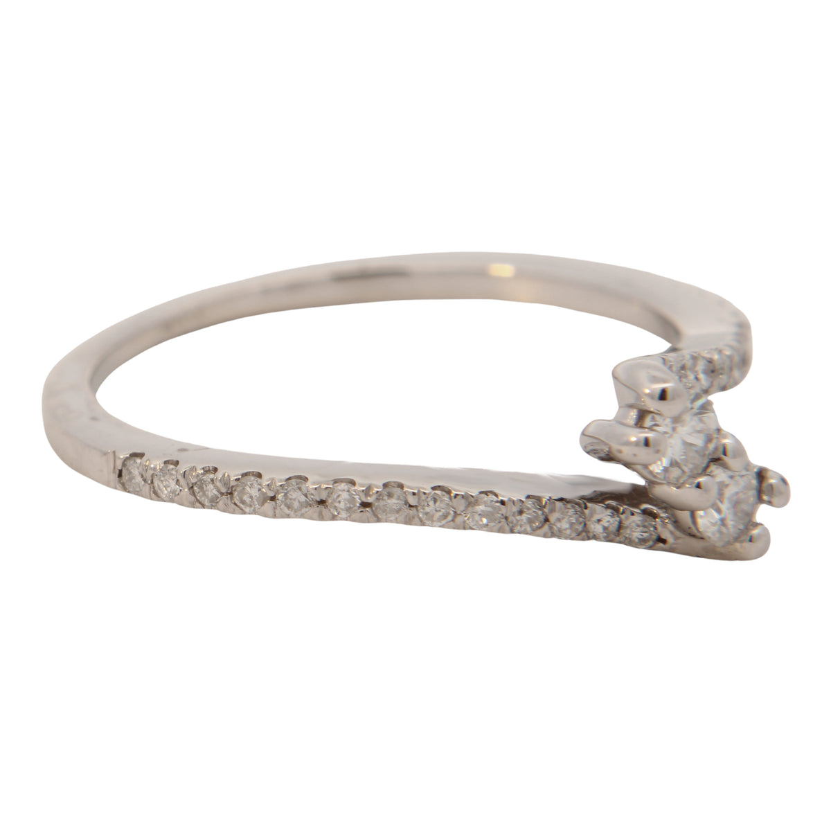 1/4cttw Classic Bypass Fashion Ring in 14 Karat White Gold