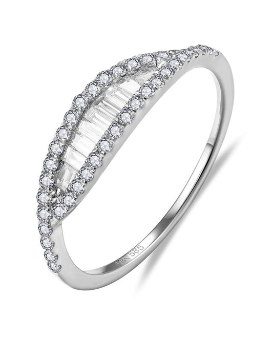 1/2cttw Modern Bypass Fashion Ring in 14 Karat White Gold