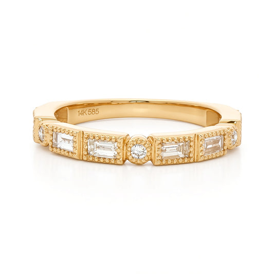 5/8cttw Modern Stackable Fashion Ring in 14 Karat Yellow Gold