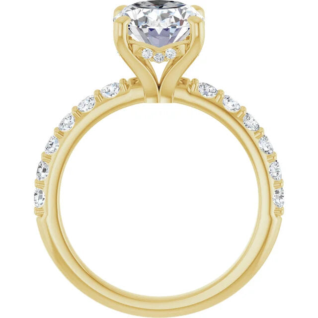 Hidden Halo Accented Engagement Ring
