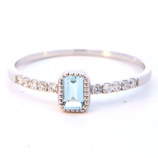 Aquamarine Accented Ring