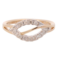 1/4cttw Nature Inspired Woven Fashion Ring in 14 Karat Yellow Gold