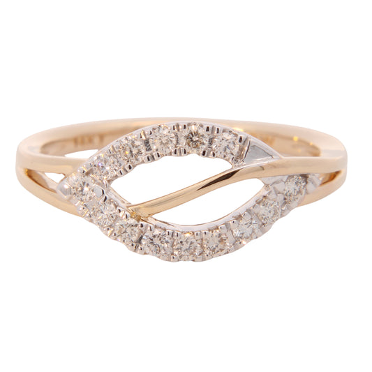 1/4cttw Nature Inspired Woven Fashion Ring in 14 Karat Yellow Gold
