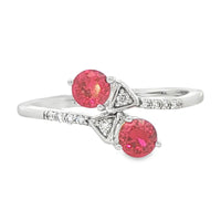 Rubies Modern Bypass Ring in 10 Karat White Gold