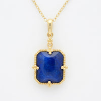 Lapis Vintage Inspired Pendant in 14 Karat Yellow Gold