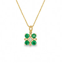 Emeralds Nature Inspired Pendant in 14 Karat Yellow Gold