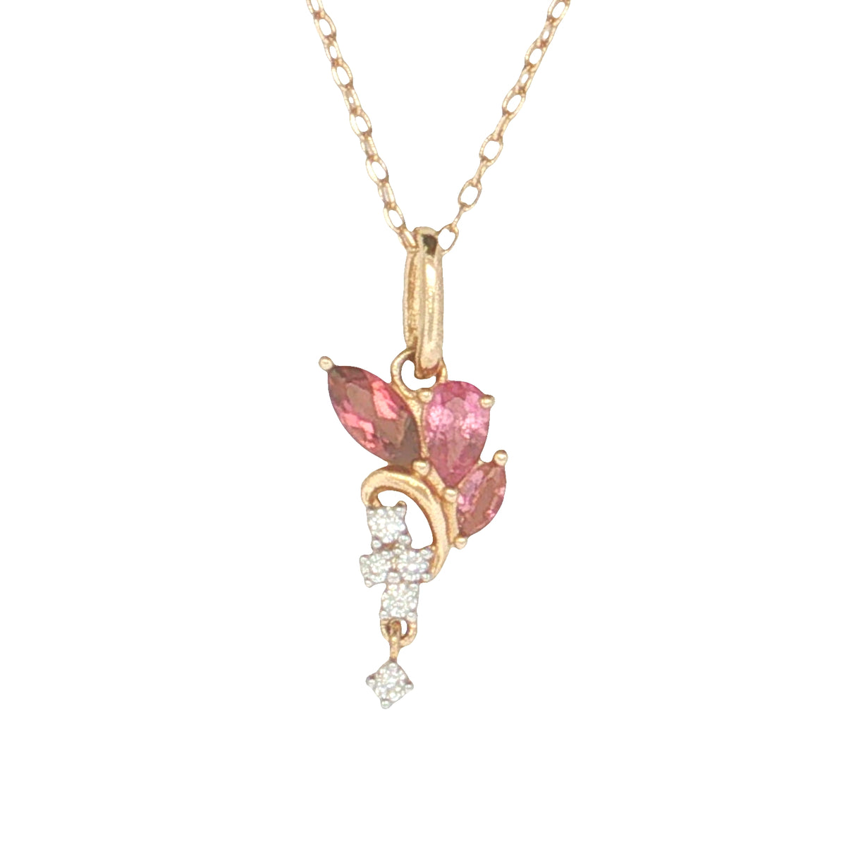 Tourmalines Statement Pendant in 14 Karat Yellow Gold