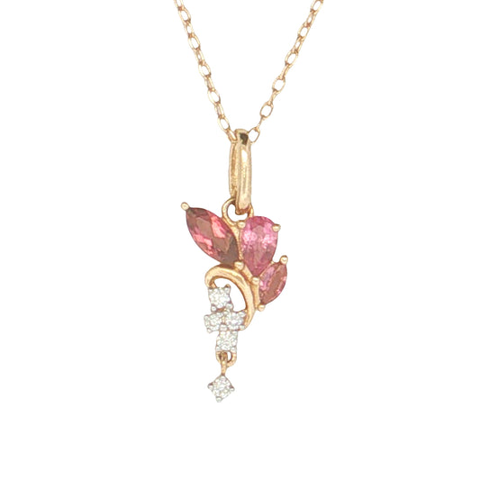 Tourmalines Statement Pendant in 14 Karat Yellow Gold