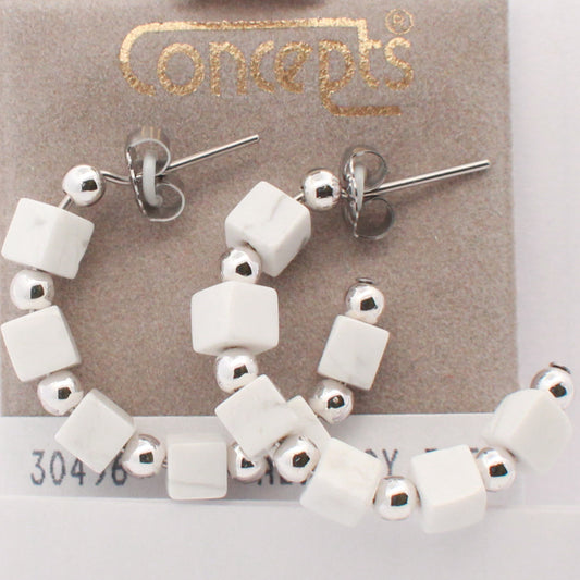 Surgical Stainless Steel Howlite J+AC0-Hoop