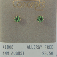 24K Gold Plated Surgical Stainless Steel August Stud