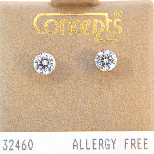 Surgical Stainless Steel Cubic Zirconium Stud