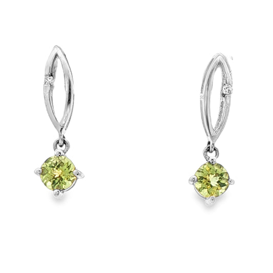 Round Peridot Dangle Earrings