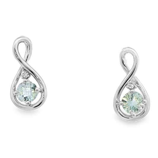 round Aquamarines Drop Earrings