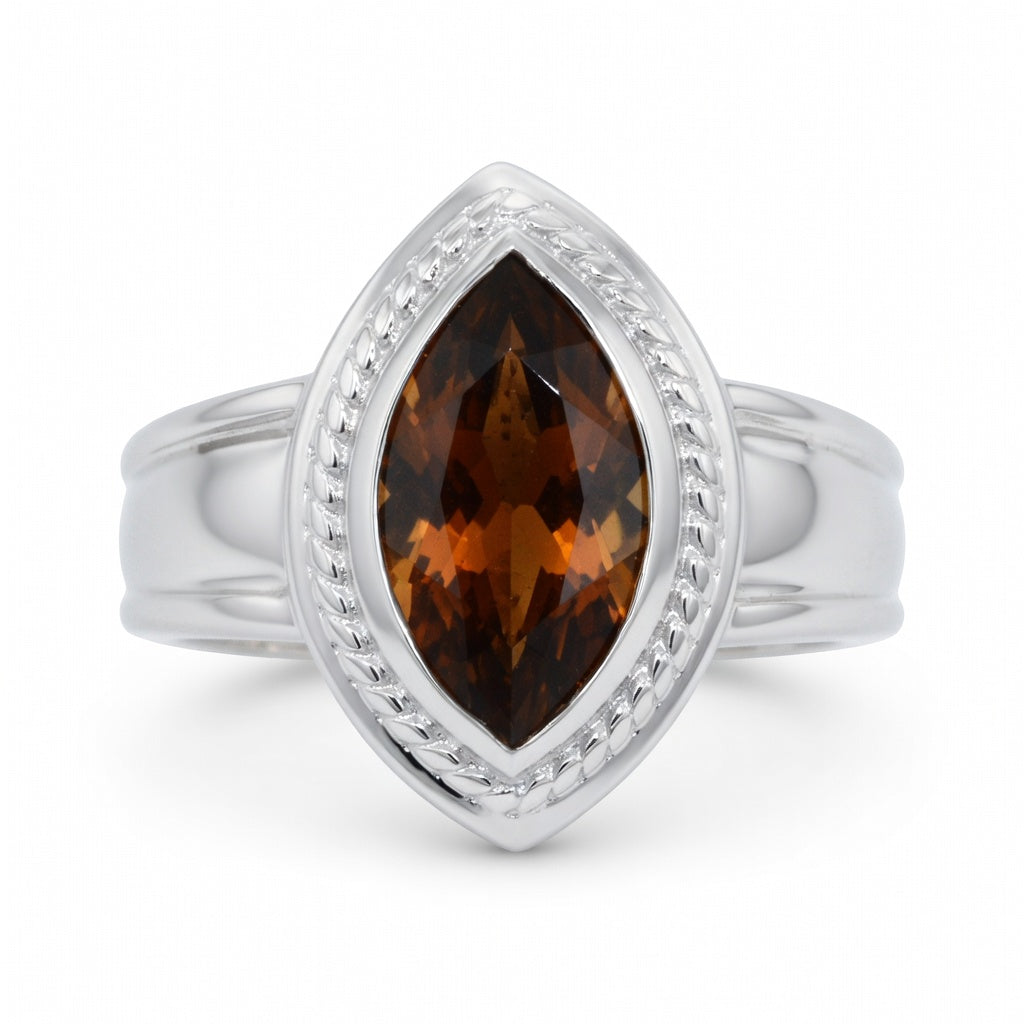 Quartz Floral Ring