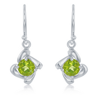 Round Peridot Dangle Earrings
