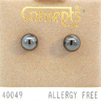 24K Gold Plated Surgical Stainless Steel Hematite Ball Stud