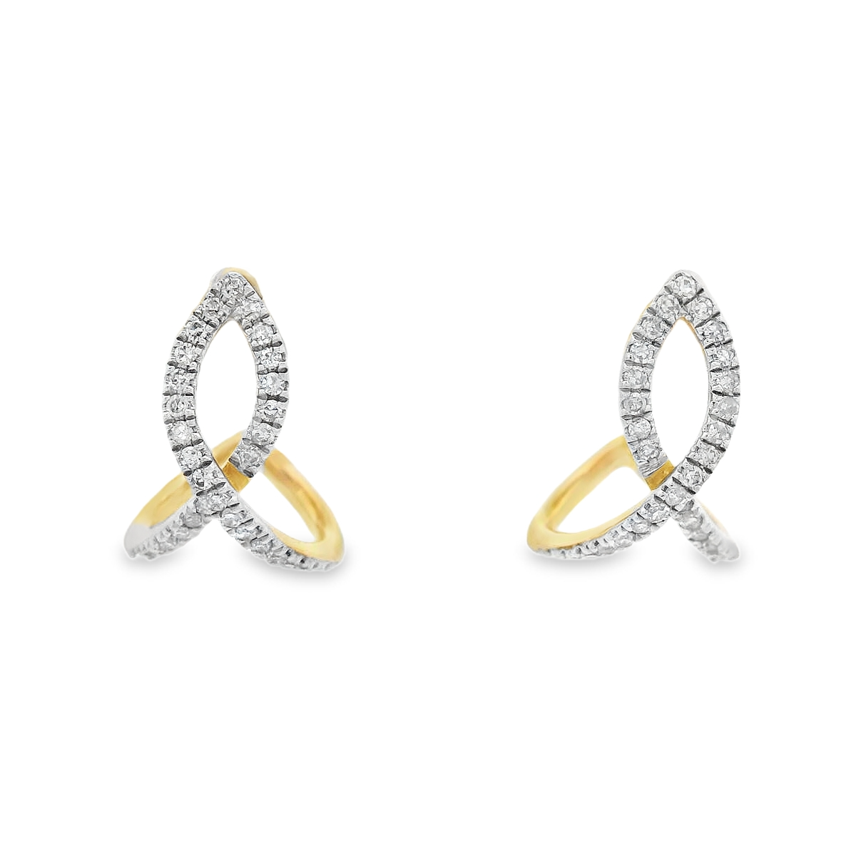 1/5 Cttw. Diamonds J Hoop Woven Earrings