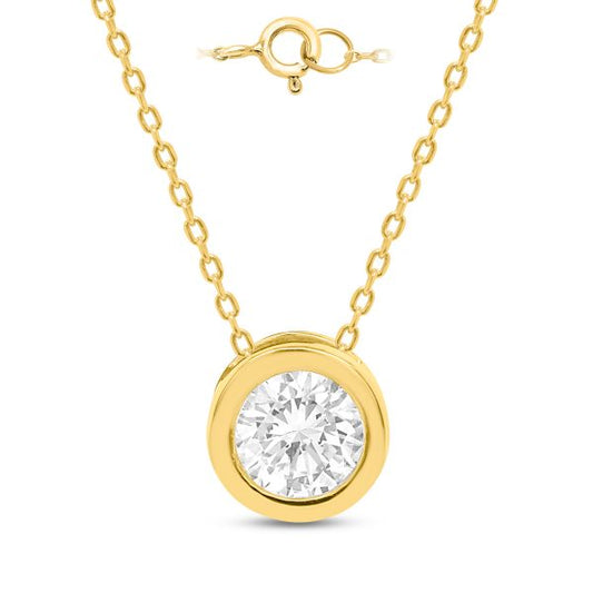 Slide Solitaire LAB Diamond Pendant/Necklace