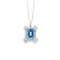 Topaz Statement Pendant in 10 Karat White Gold