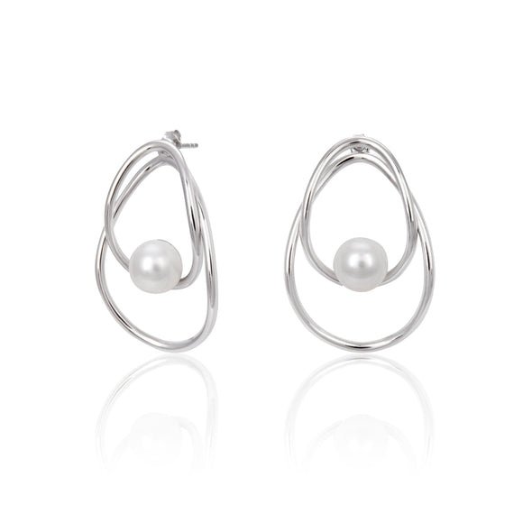 Pearls Free Form Earrings