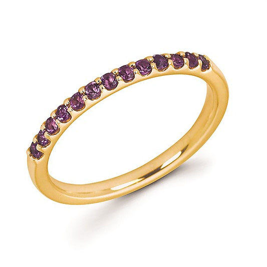 Round Amethyst Stackable Ring