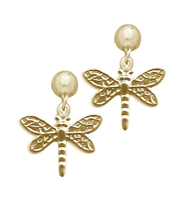 24K Gold Plated Surgical Stainless Steel Dragonfly Dangle