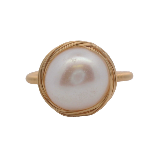 Pearl Wire wrapped Ring