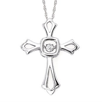 Shimmering Diamonds 925 Sterling Silver Cross