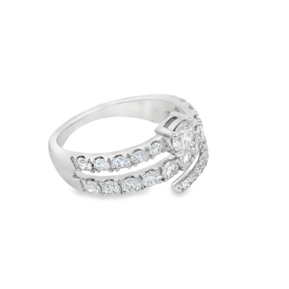 Round Brilliant Diamond Bypass LAB Diamond Ring