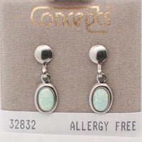 Surgical Stainless Steel Simulated Opal Dangle