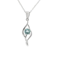 Aquamarine Classic Pendant in 14 Karat White Gold