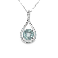 Aquamarine Pendant in 14 Karat White Gold